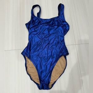 NWT Metallic Blue One Piece Swimsuit